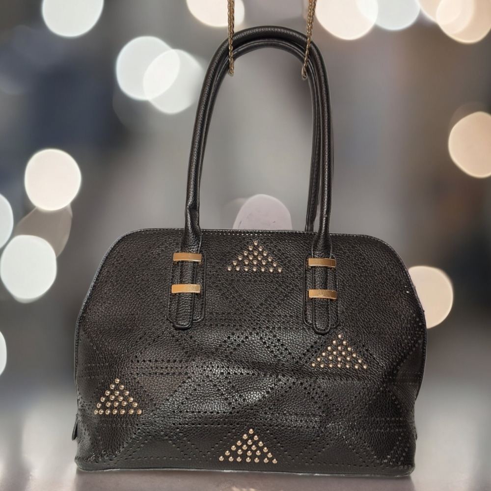 CHARMING CHARLIE Stencilled Studded Large Satchel Handbag